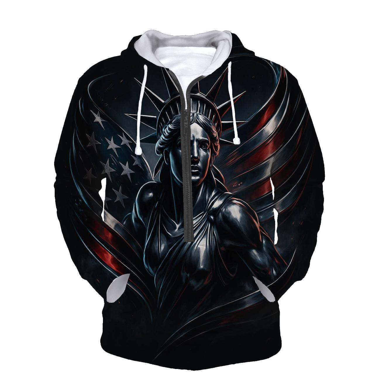 Chrome Liberty Storm Flag premium hoodies