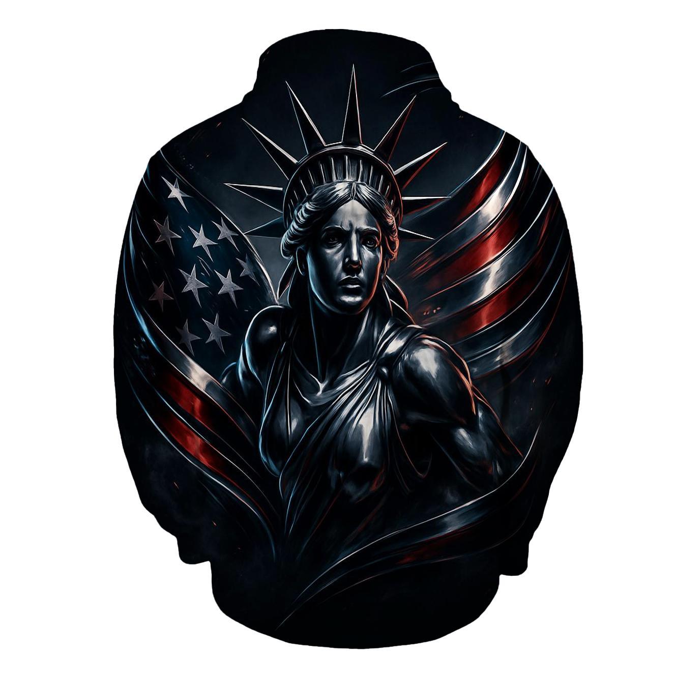 Chrome Liberty Storm Flag premium hoodies