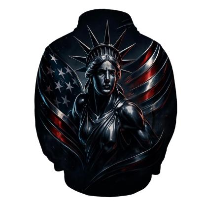 Chrome Liberty Storm Flag premium hoodies