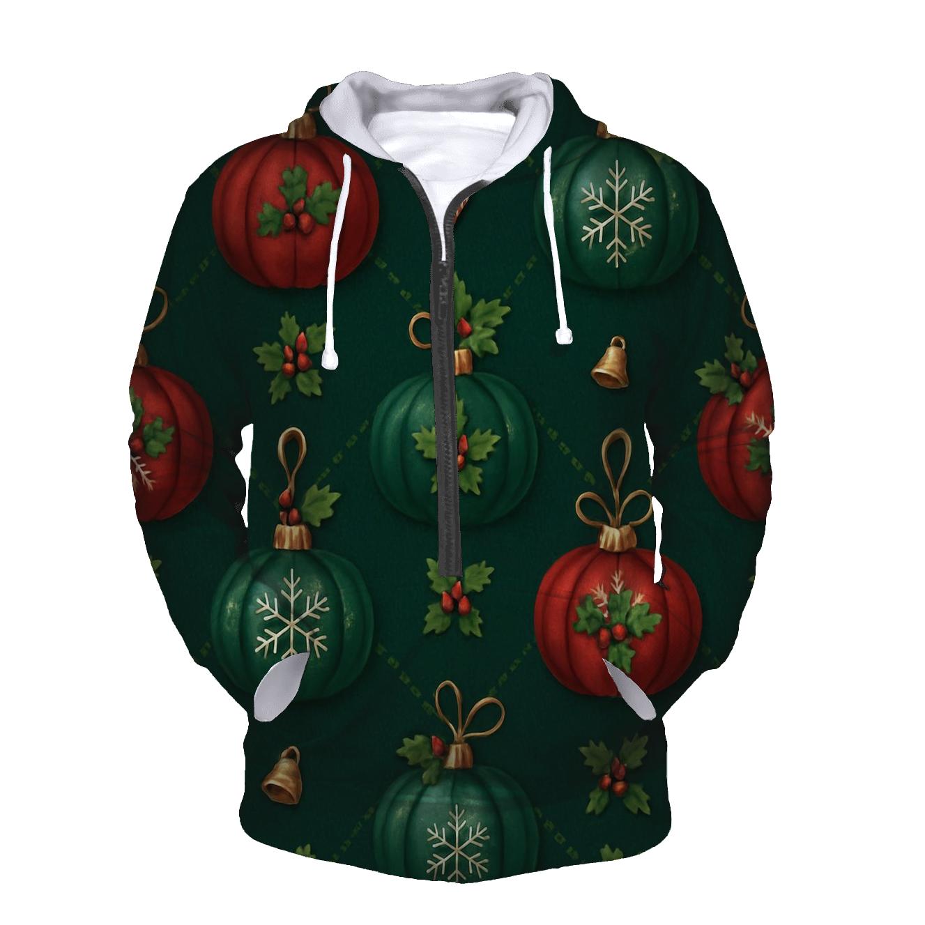 Crimson Ornament Pumpkins Lattice On Midnight Green Background designer hoodies
