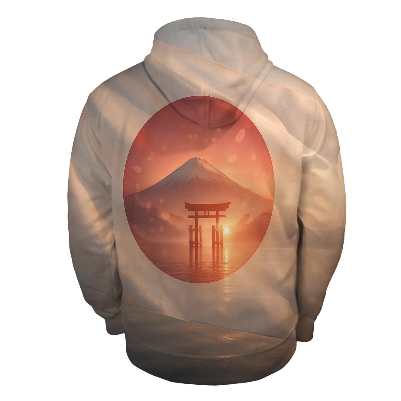 Radiant Sakura Flag Horizon Japan printed hoodies