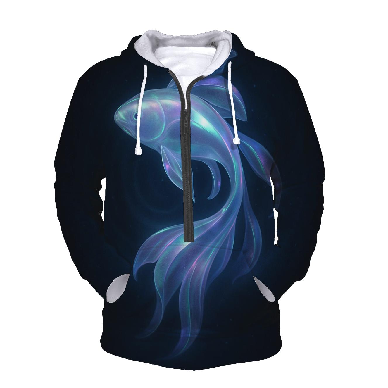 Aurora Glass Koi Drift heavyweight hoodies