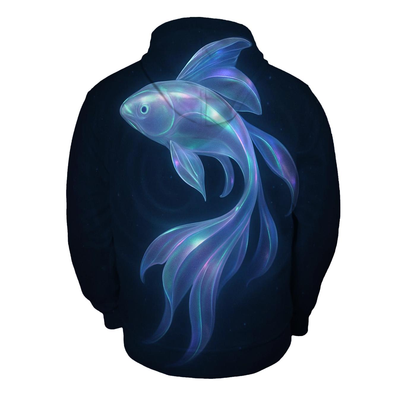 Aurora Glass Koi Drift heavyweight hoodies