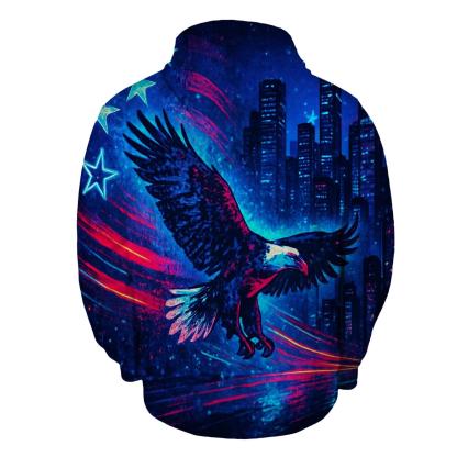 Neon Skyline Starspangled Surge hoodie designs