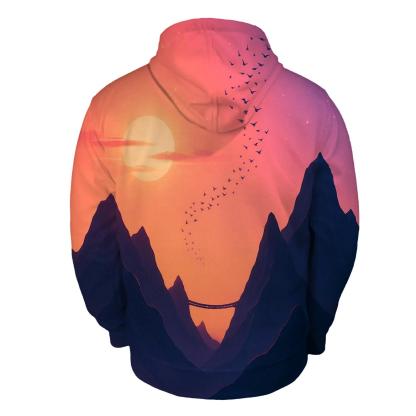 Violet Afterglow Over Skybridge Peaks printed hoodies
