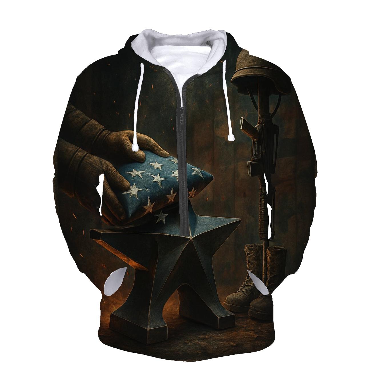 Forged Freedom In The Steel Star Foundry hoodie designs