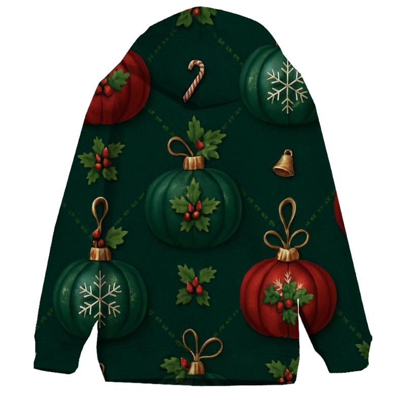 Crimson Ornament Pumpkins Lattice On Midnight Green Background premium hoodies