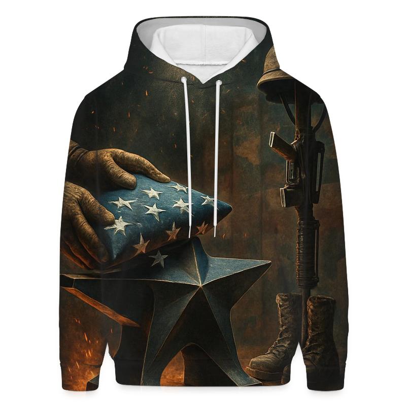 Forged Freedom In The Steel Star Foundry graphic hoodies