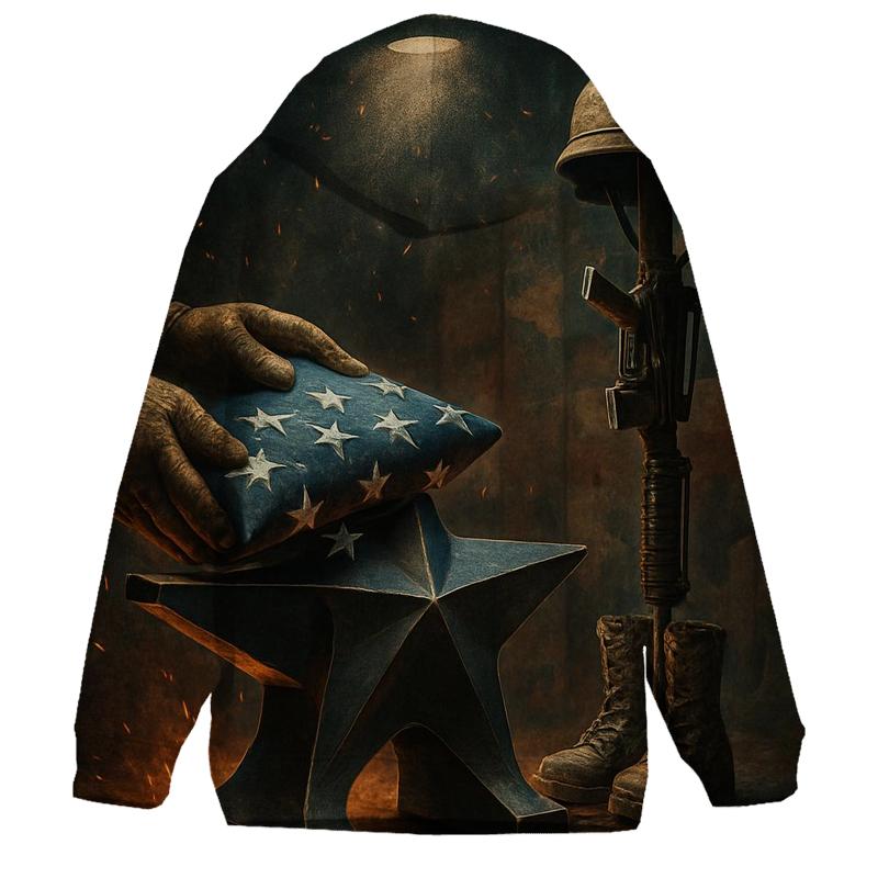 Forged Freedom In The Steel Star Foundry graphic hoodies