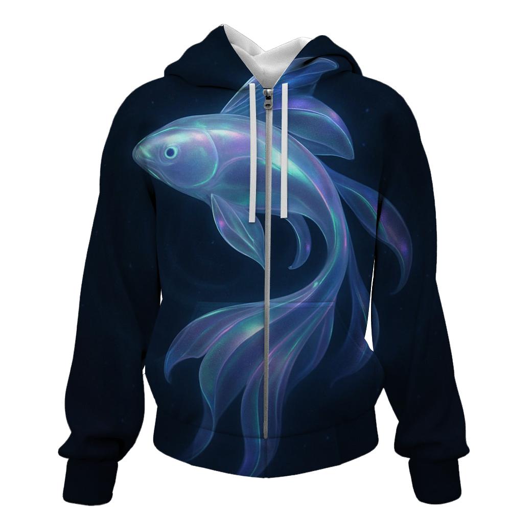 Aurora Glass Koi Drift lightweight hoodies