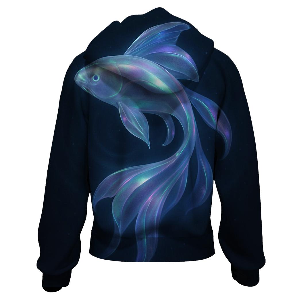 Aurora Glass Koi Drift lightweight hoodies