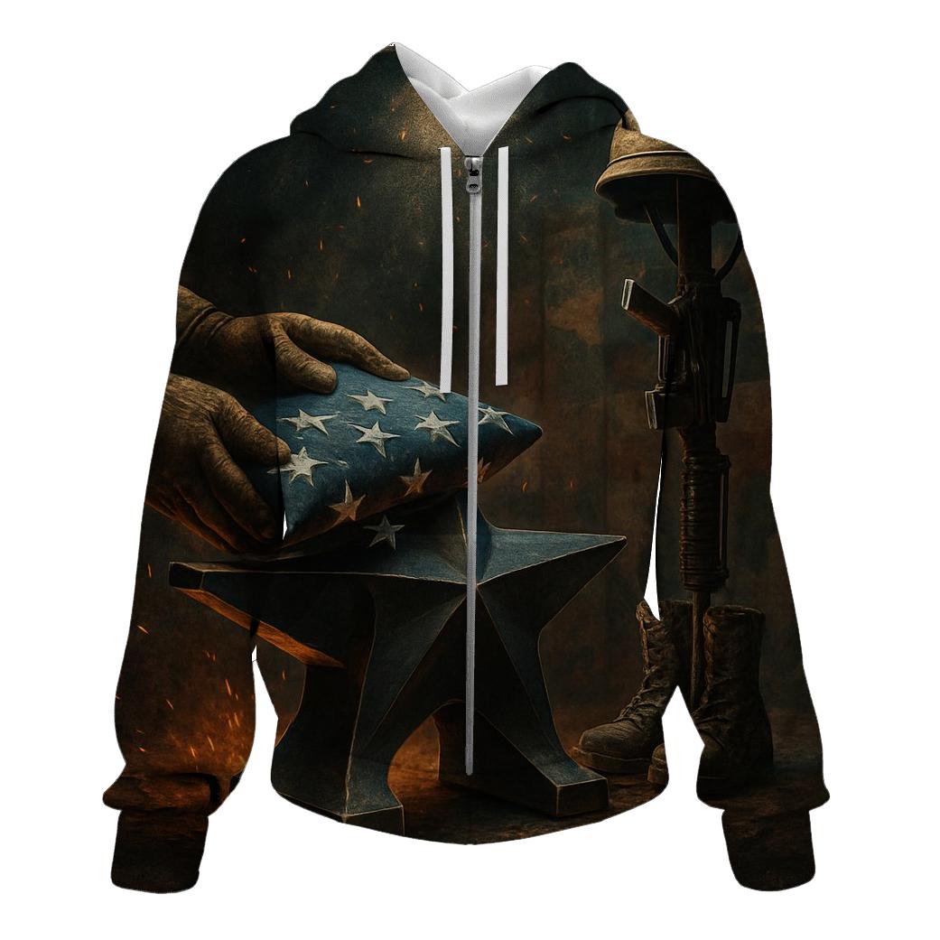 Forged Freedom In The Steel Star Foundry designer hoodies