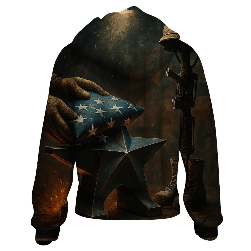 Forged Freedom In The Steel Star Foundry designer hoodies