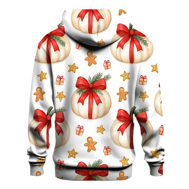 Ivory Snowy Pumpkin Gift Grid On White Background hoodie trends