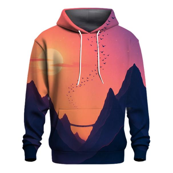 Violet Afterglow Over Skybridge Peaks lightweight hoodies