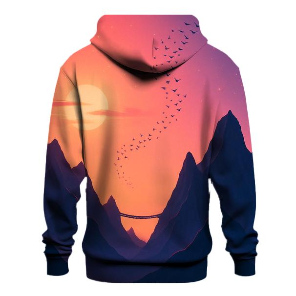 Violet Afterglow Over Skybridge Peaks lightweight hoodies
