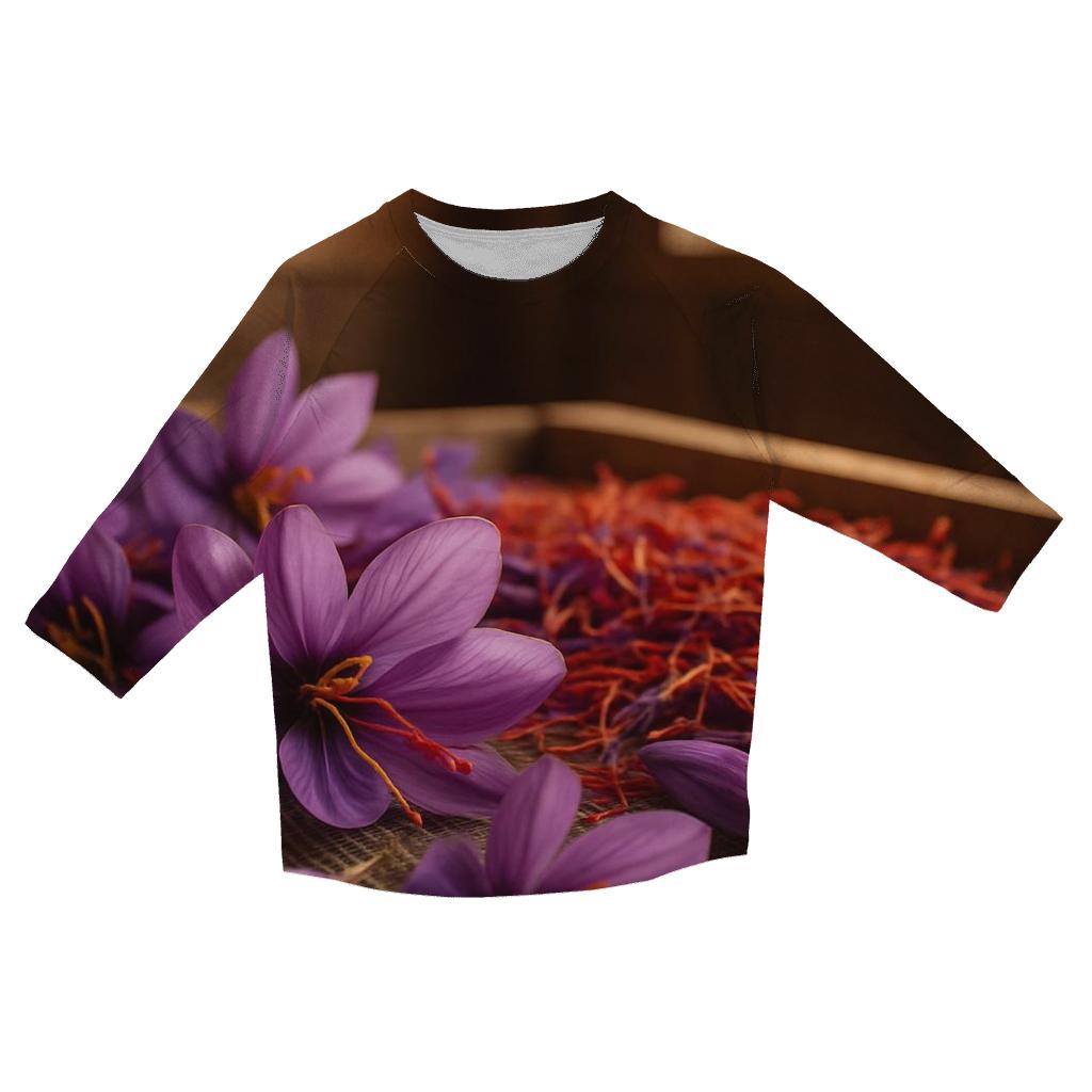 Saffron Crocus Stigmas Drying On Cedar Screens personalized 3/4 sleeve tees