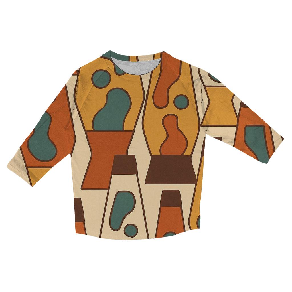 Groovy Lava Lamp Silhouettes designer 3/4 sleeve blouses