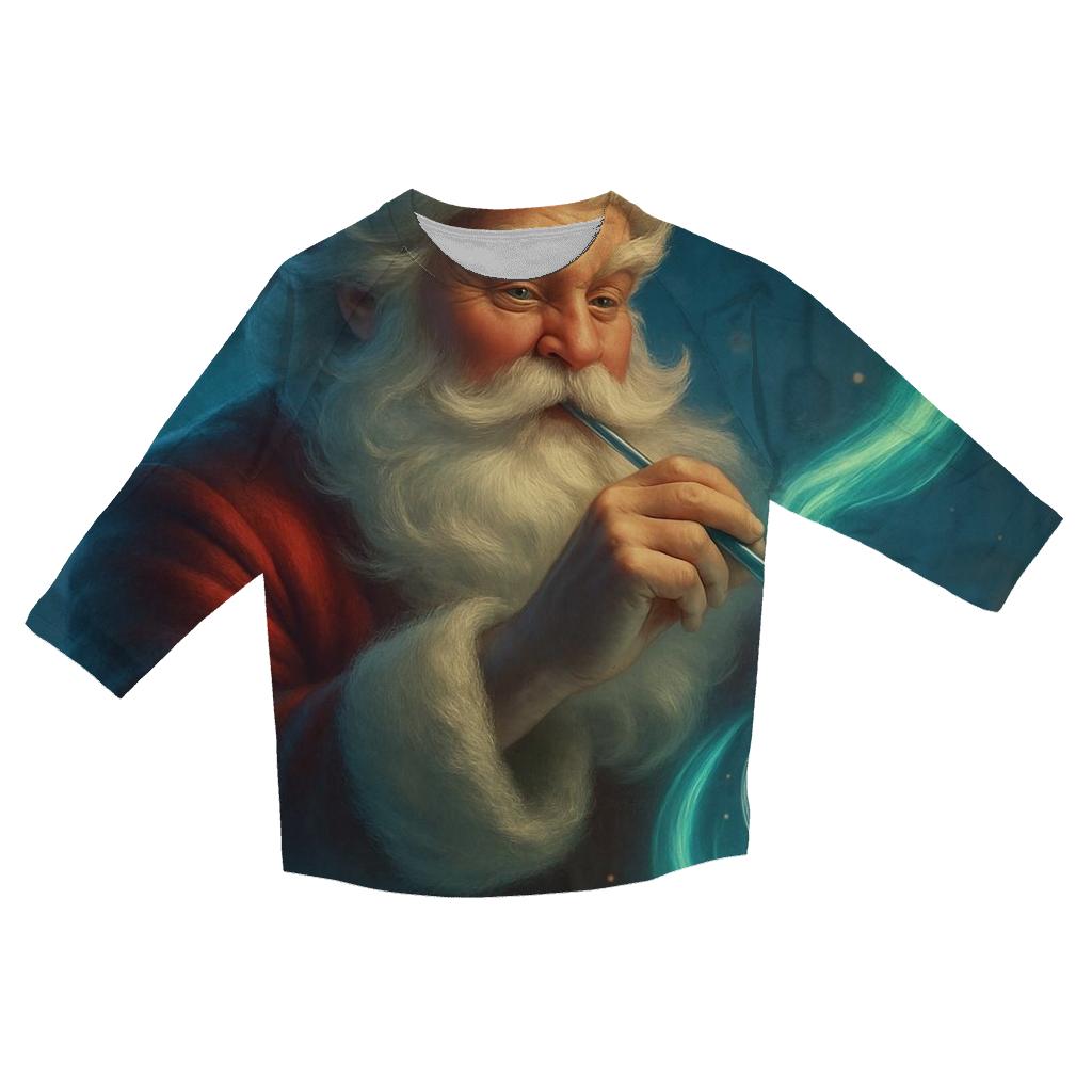 Aurora Ornament Forge Santa printed three quarter sleeve shirts