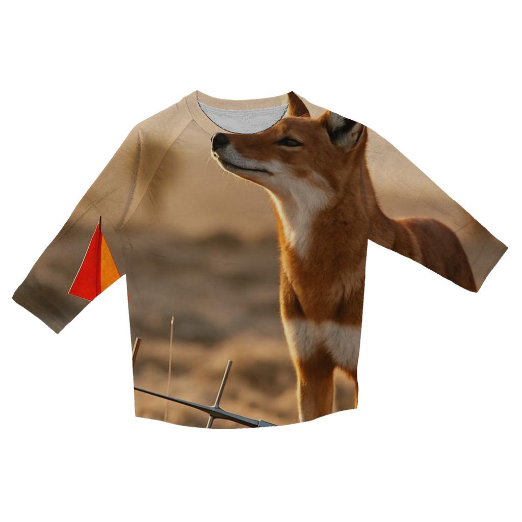 Ethiopian Wolf At The Afroalpine Research Line cotton quarter sleeve shirts