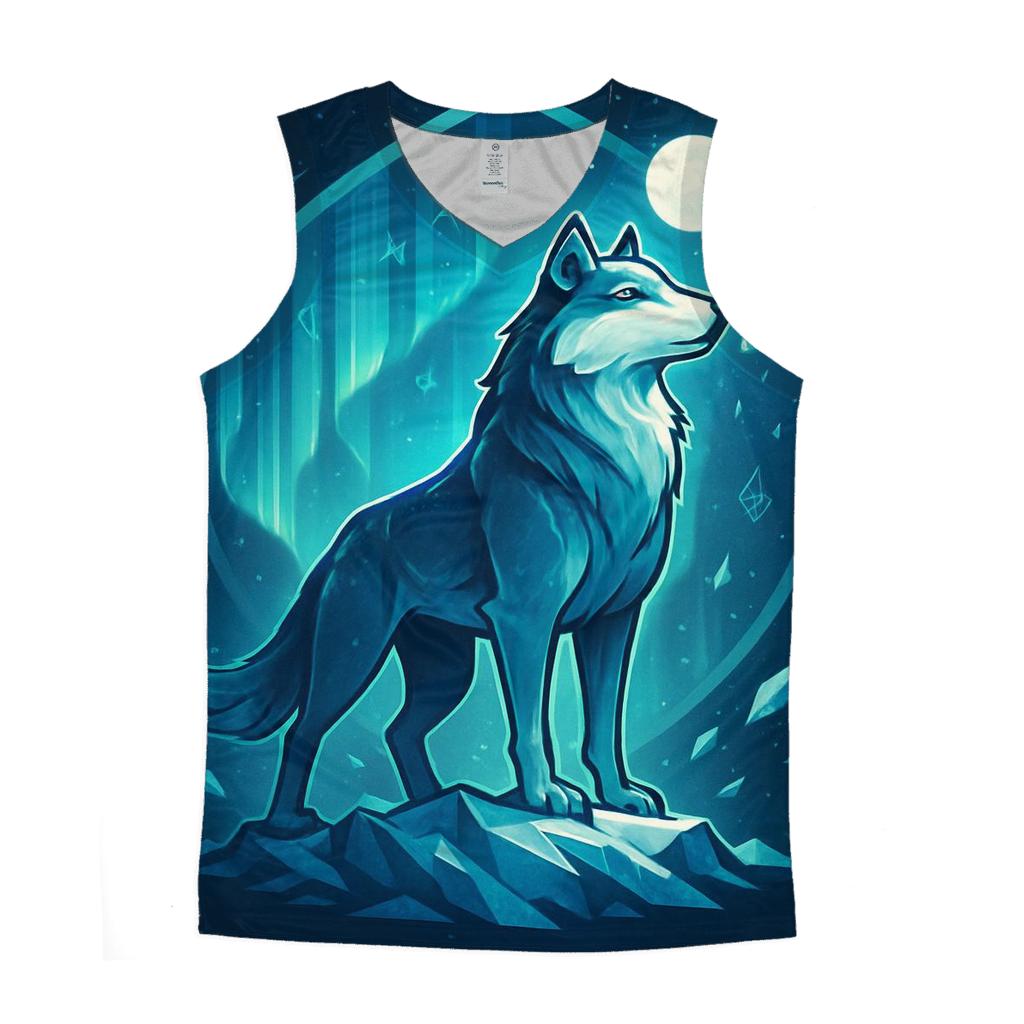 Aurora Frost Sentinel Wolf personalized athletic tanks