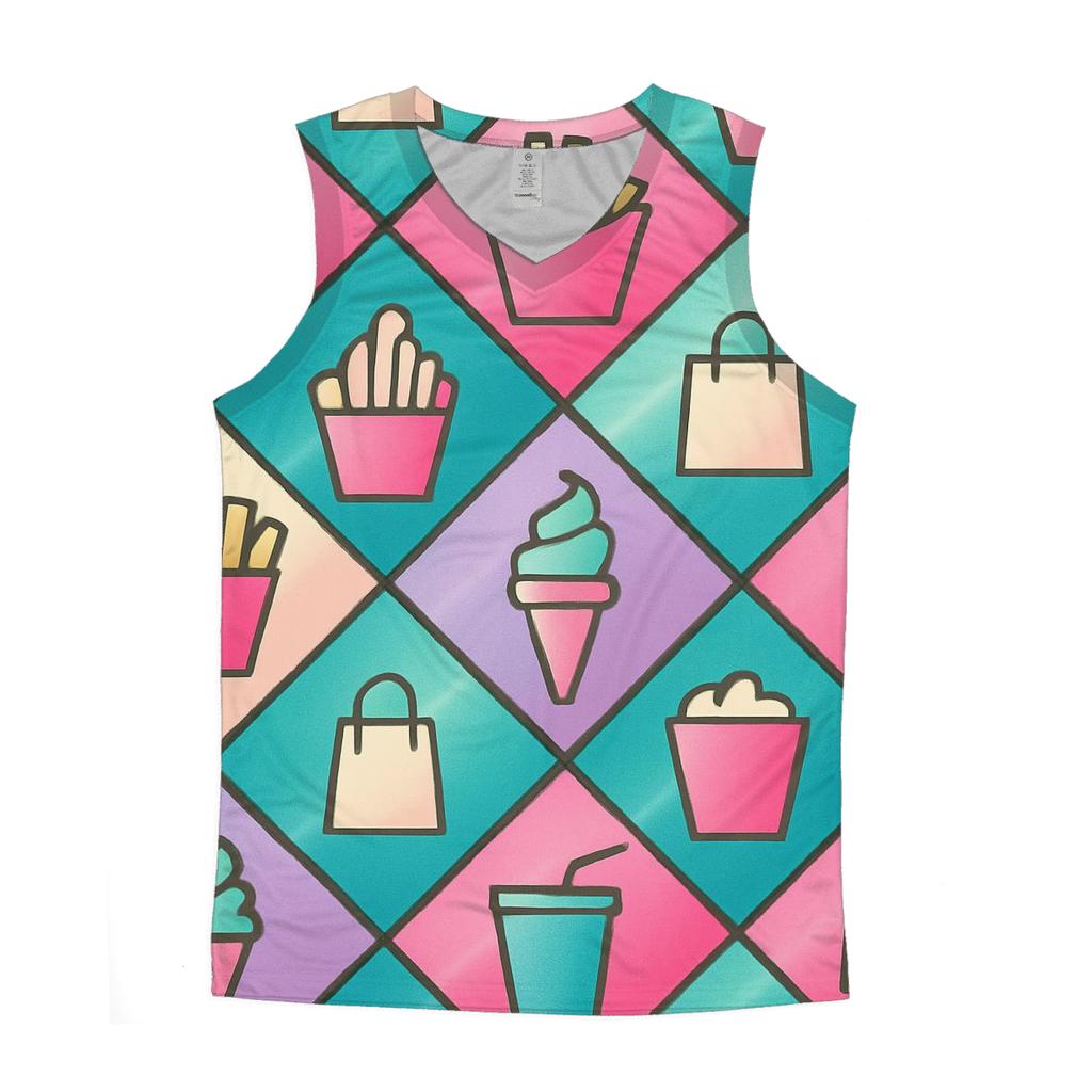 Mall Food Court Neon Tiles stylish racerback tanks