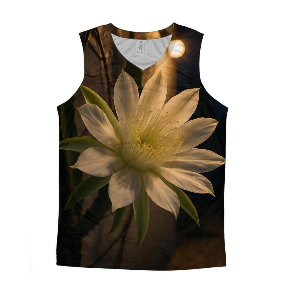 Night Blooming Cereus Opening On A Desert Patio stylish racerback tanks