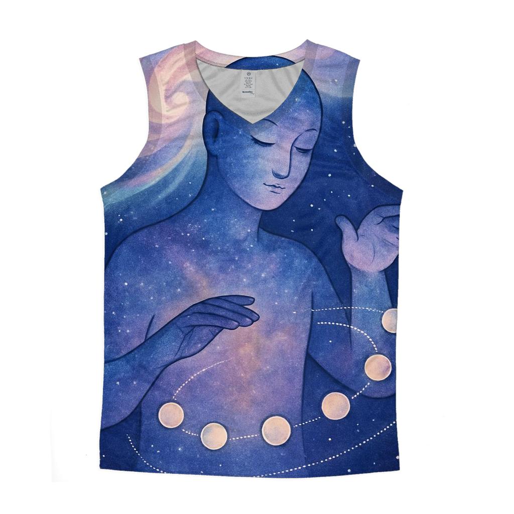 Lullaby Of The Orbiting Moons graphic print tank tops
