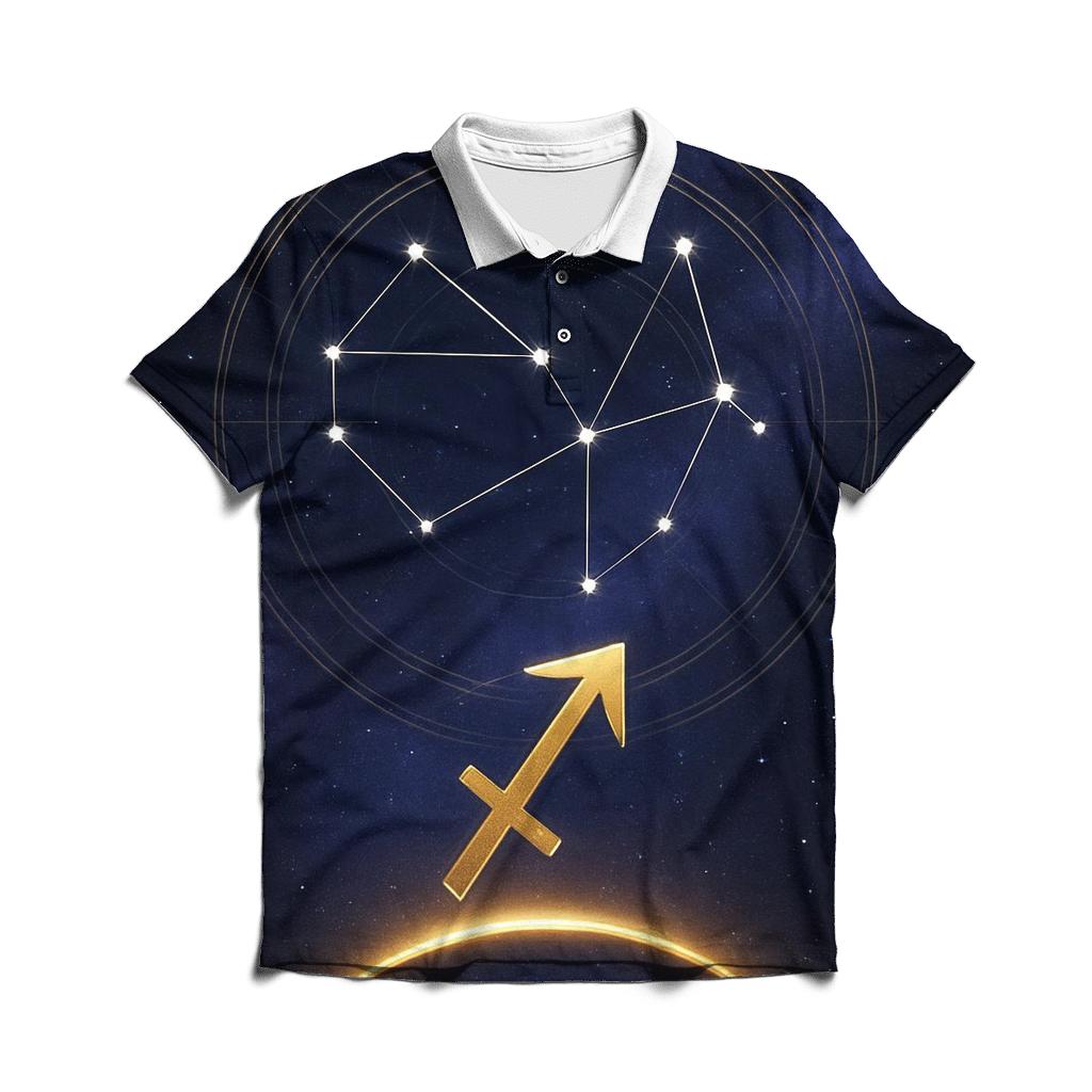 Sagittarius Teapot Star Portal embroidered polo tops