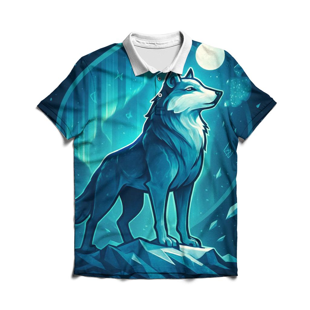Aurora Frost Sentinel Wolf branded logo polo shirts