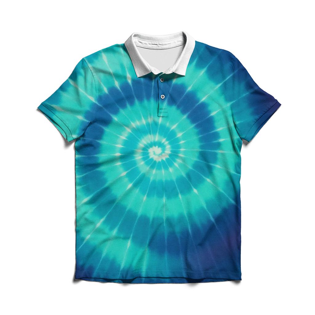 Aurora Spiral Overdye Vortex custom polo shirts