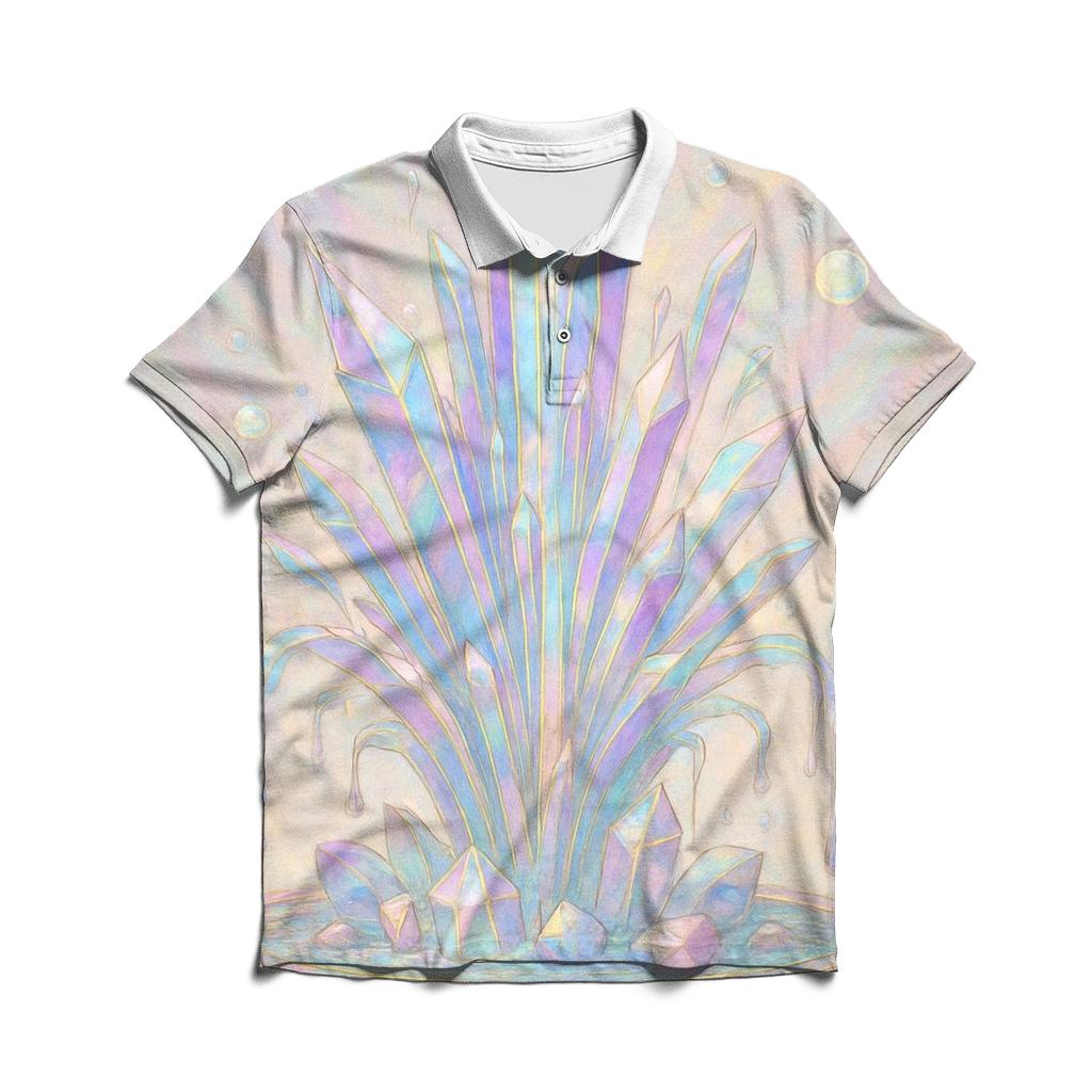 Opaline Prism Fountain embroidered polo tops