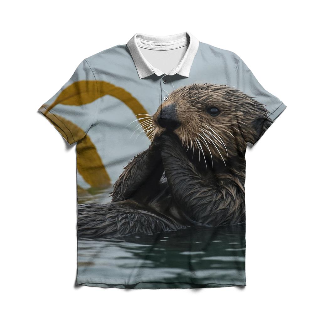 Kelp Forest Sentinels Sea Otter classic pique polos