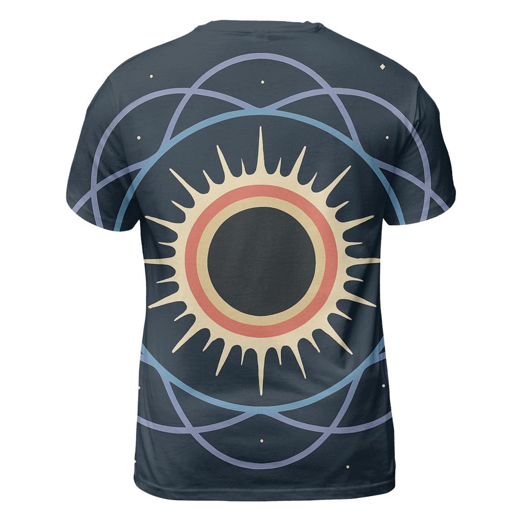 Eclipse Corona Lattice Bloom artistic all-over print tops