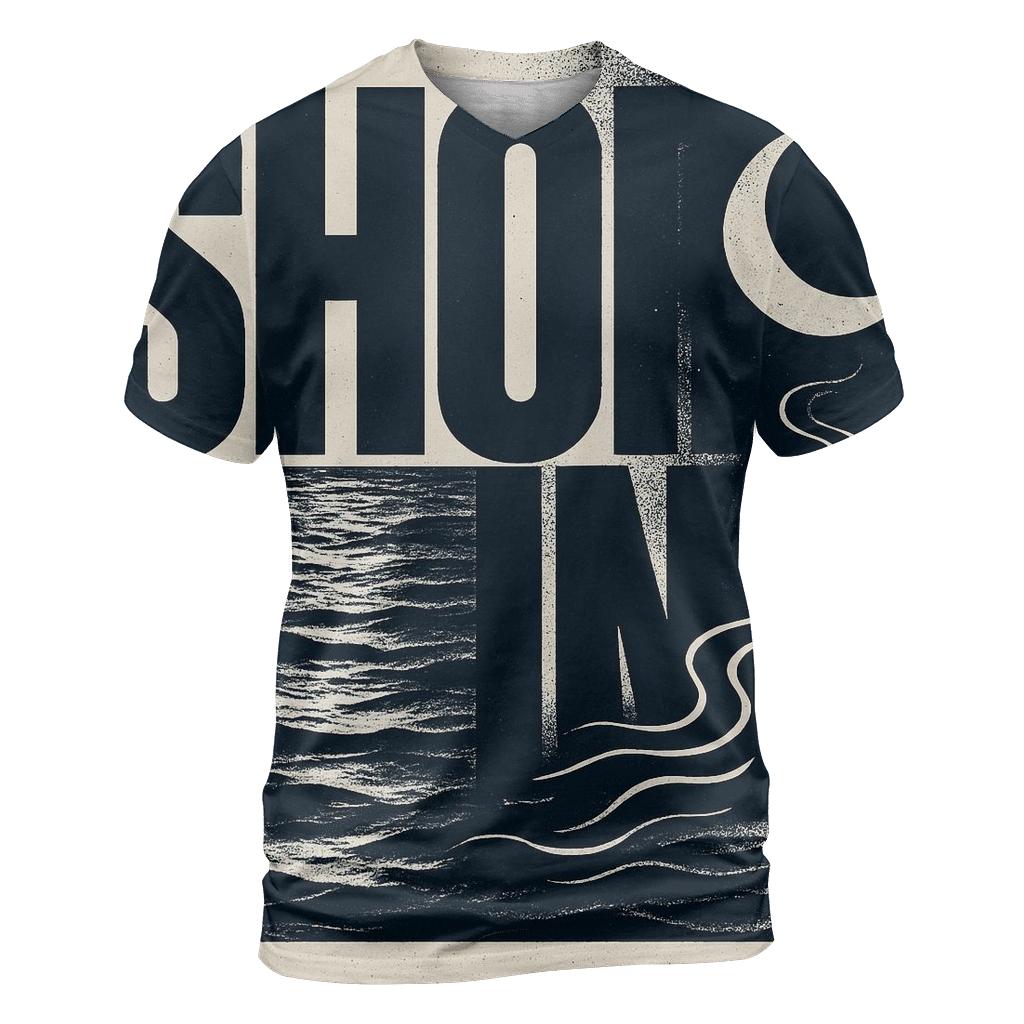 Lunar Tide Typography Wave statement graphic shirts