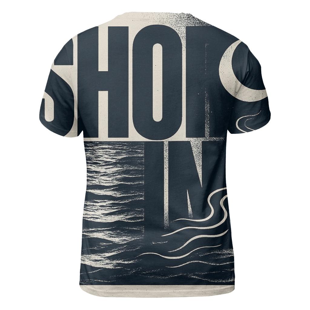Lunar Tide Typography Wave statement graphic shirts