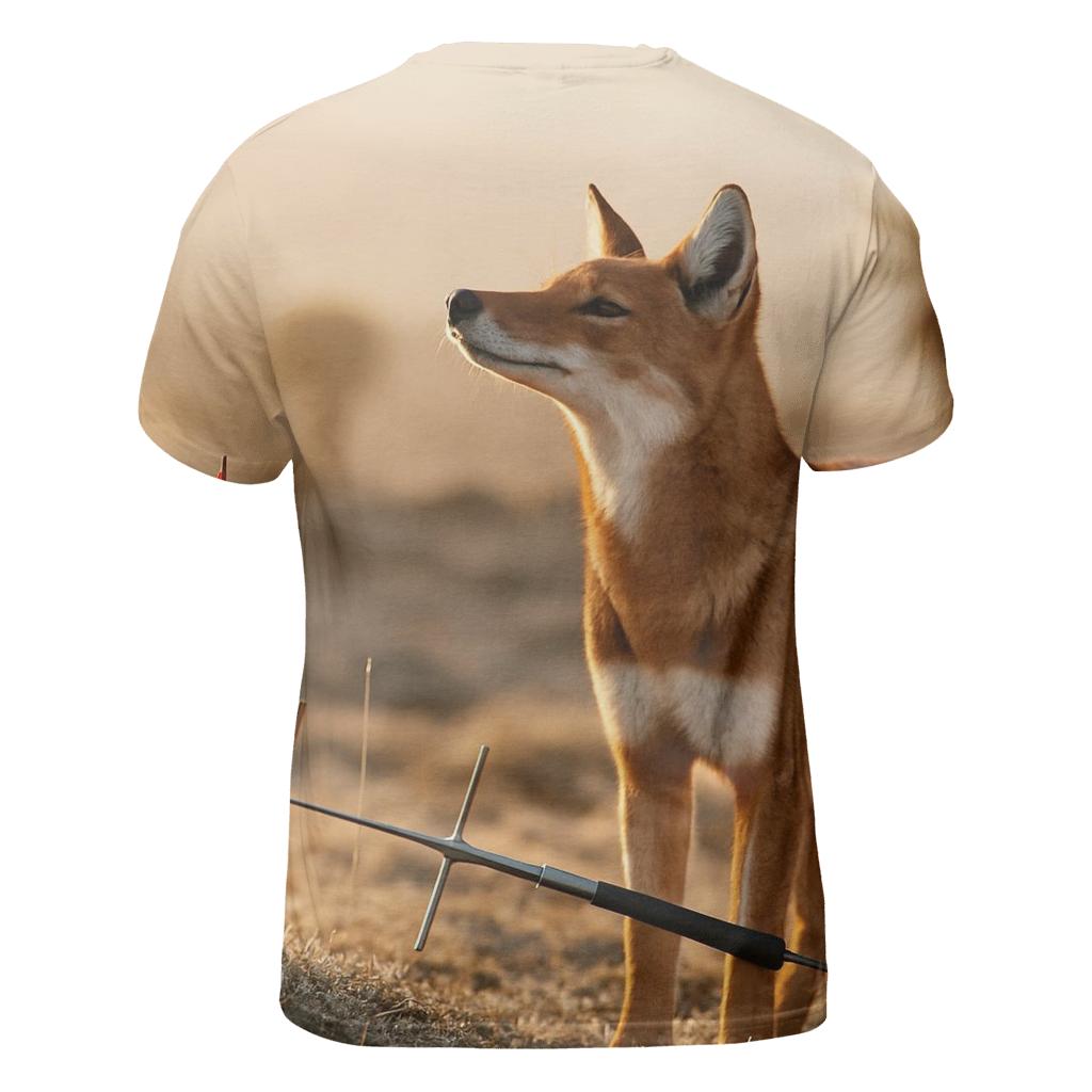 Ethiopian Wolf At The Afroalpine Research Line designer pattern shirts