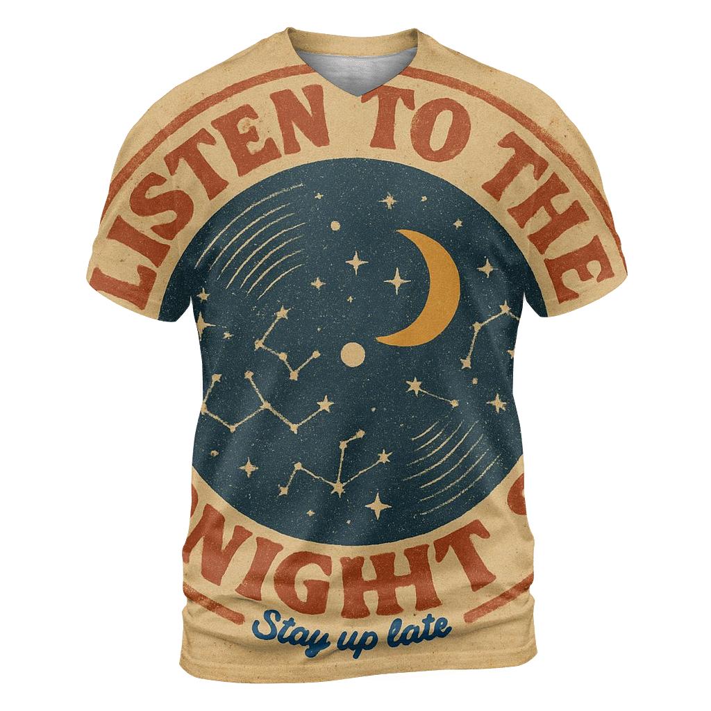 Distressed Seventies Stargazer Record Shop Badge custom all-over print shirts
