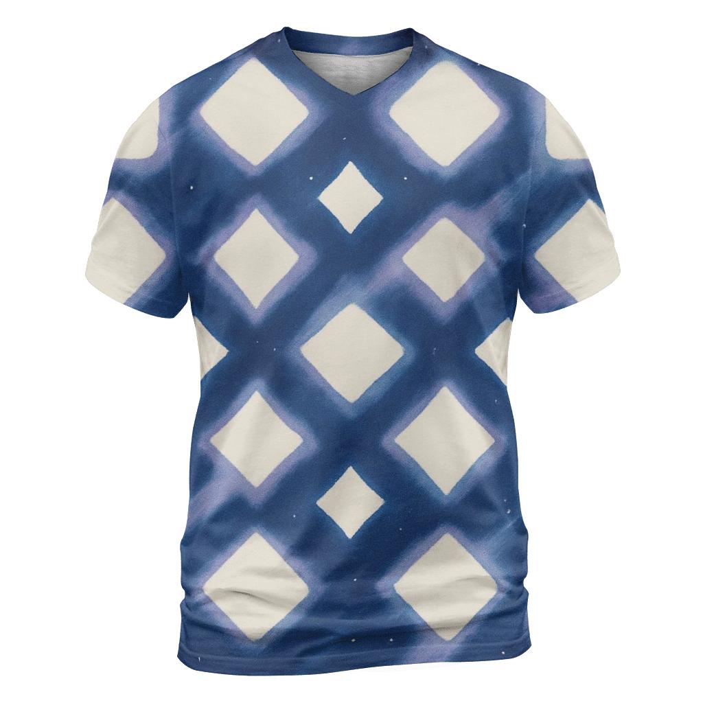 Itajime Lunar Grid With Comet Wash trendy printed shirt styles