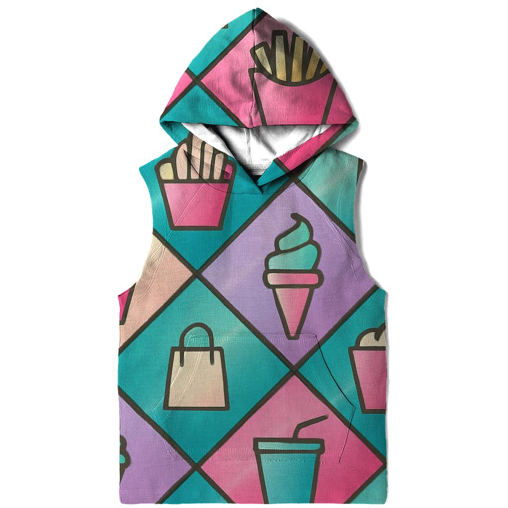 Mall Food Court Neon Tiles designer hoodies