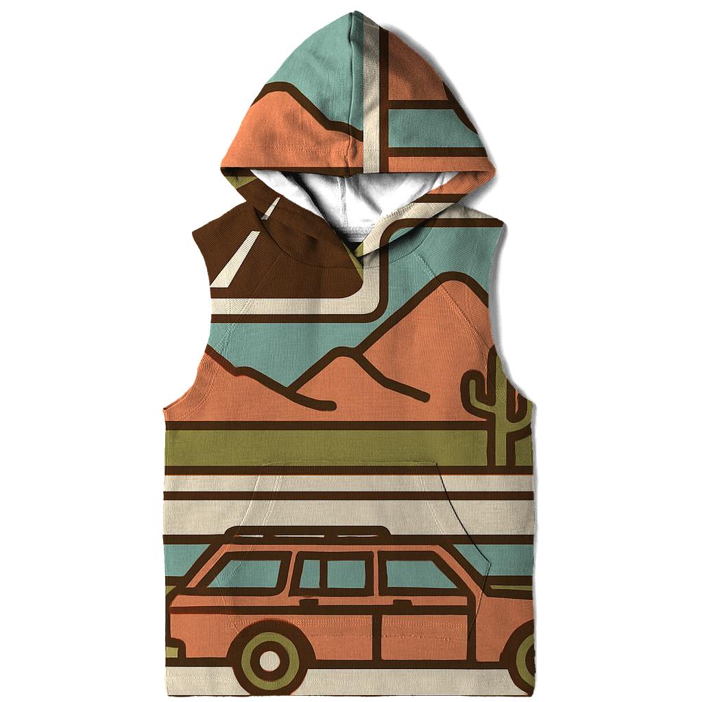 Seventies Road Trip Postcard Panels graphic hoodies