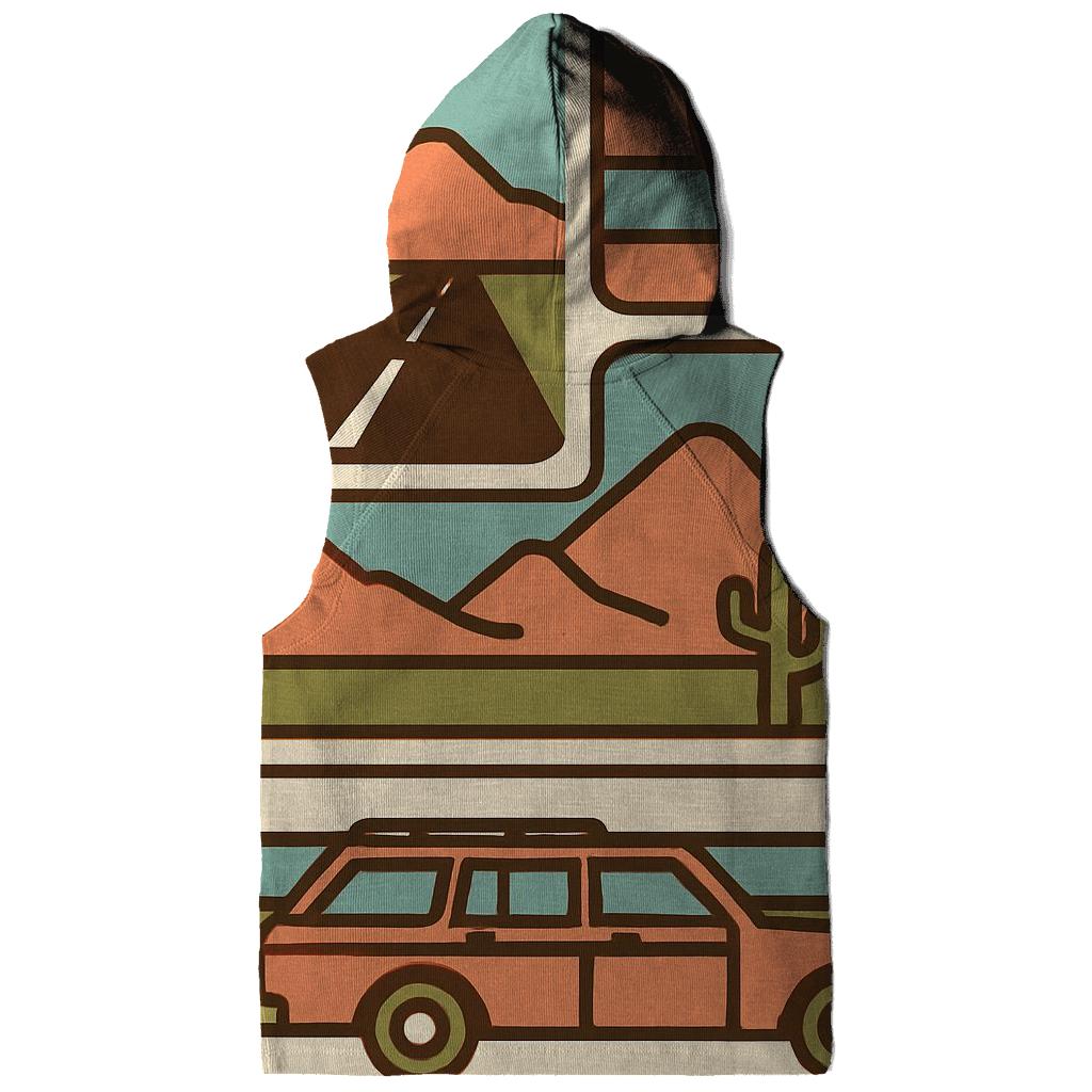 Seventies Road Trip Postcard Panels graphic hoodies