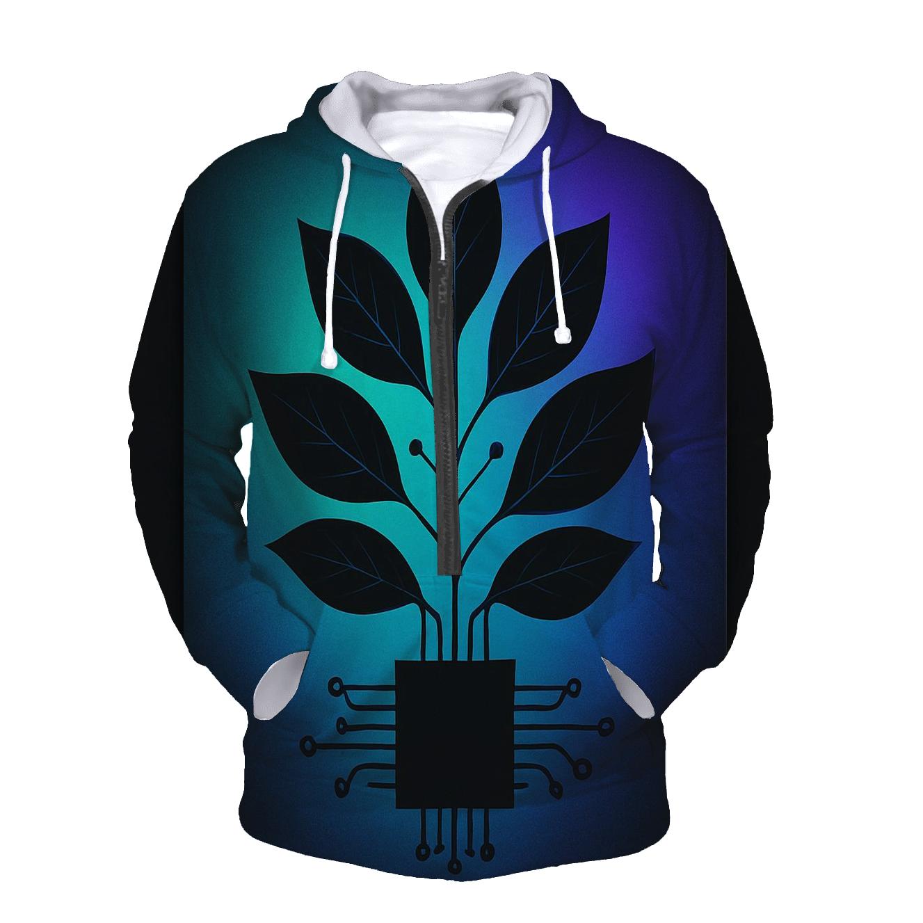 Aurora Circuit Botanical hoodies fashion