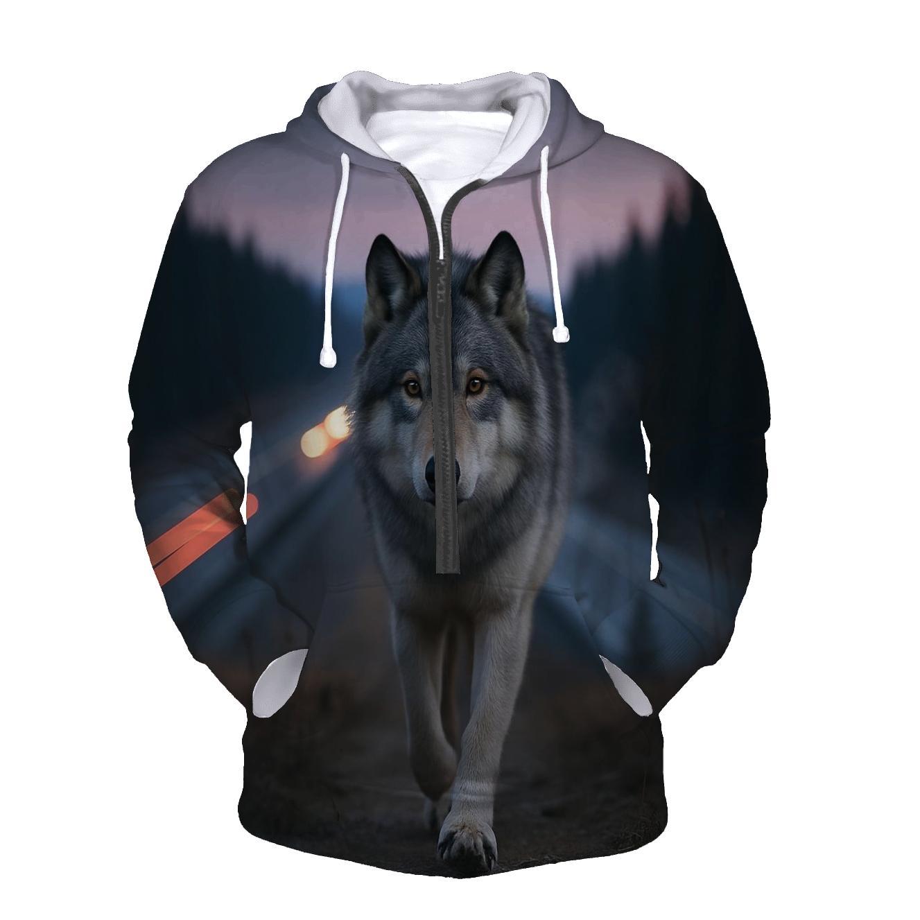 Wolf On The Wildlife Overpass At Banff pullover hoodies