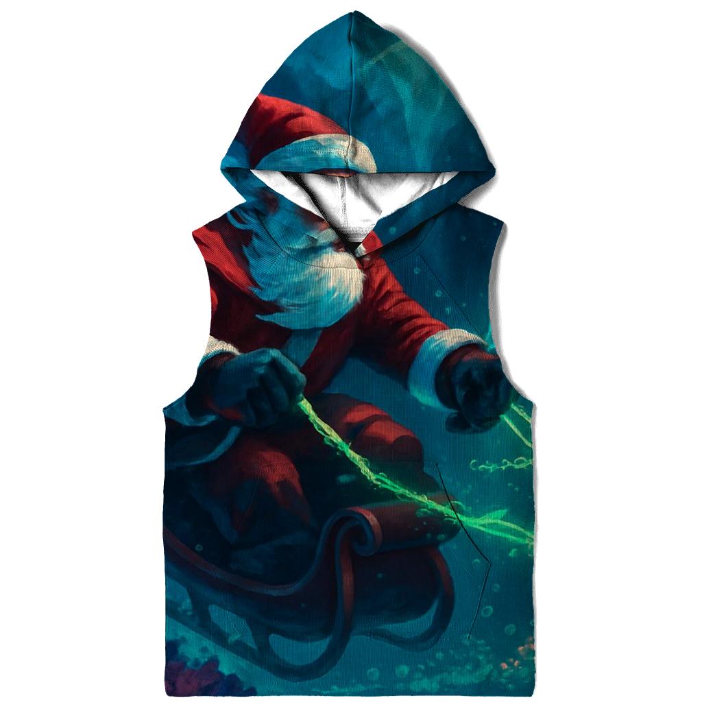 Midnight Reef Sleigh Santa pullover hoodies