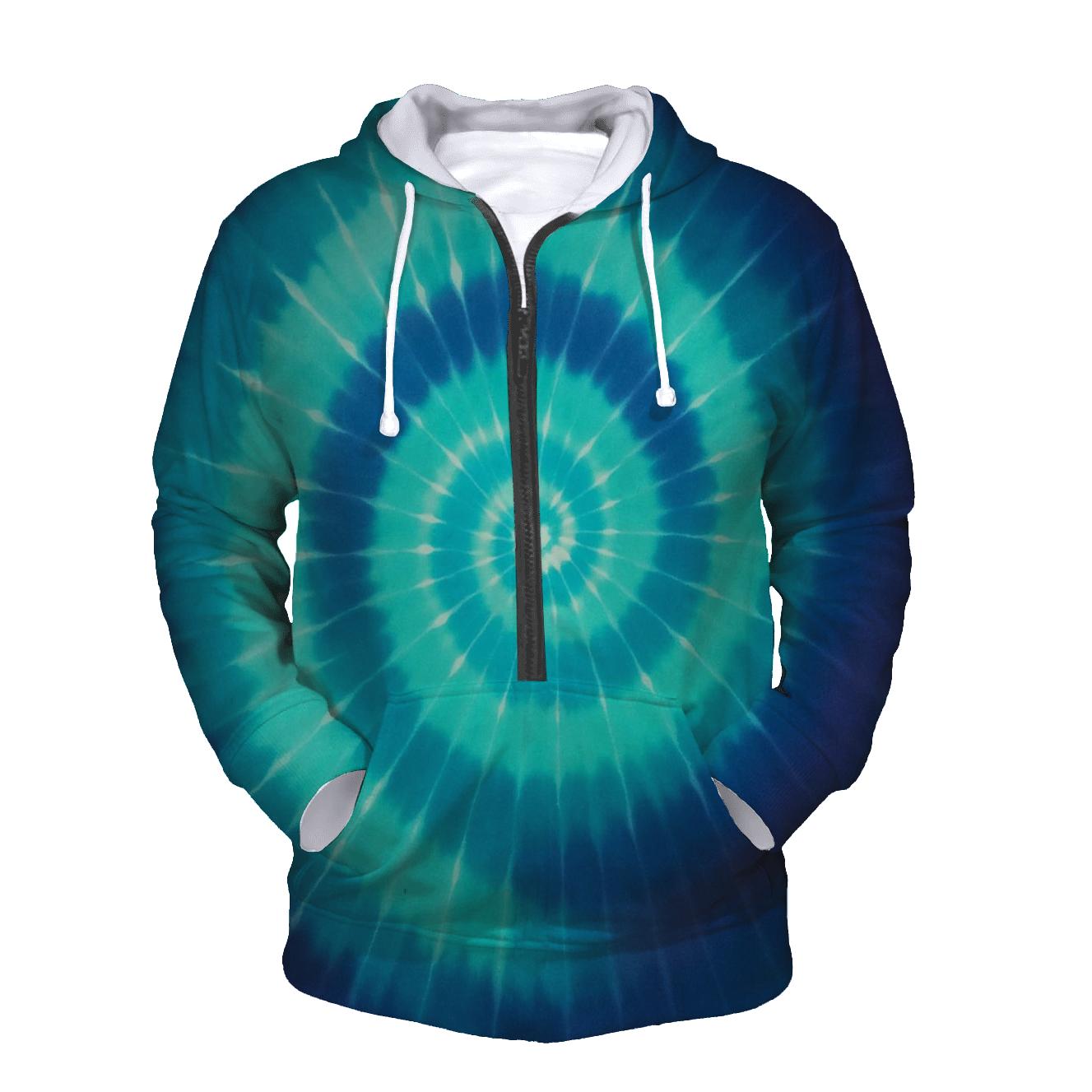 Aurora Spiral Overdye Vortex heavyweight hoodies