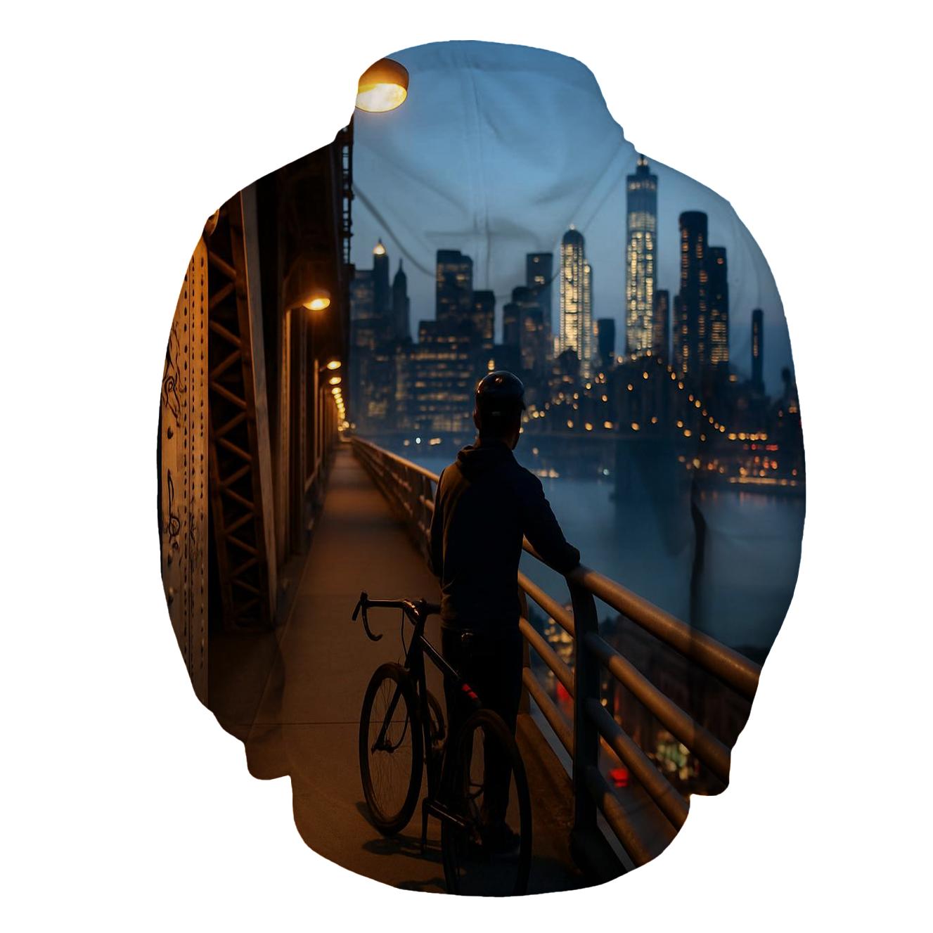 Blue Hour On The Manhattan Bridge Walkway lightweight hoodies