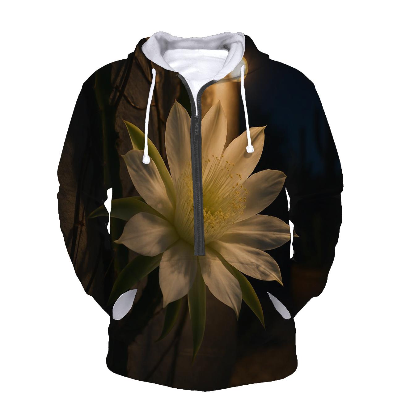 Night Blooming Cereus Opening On A Desert Patio designer hoodies