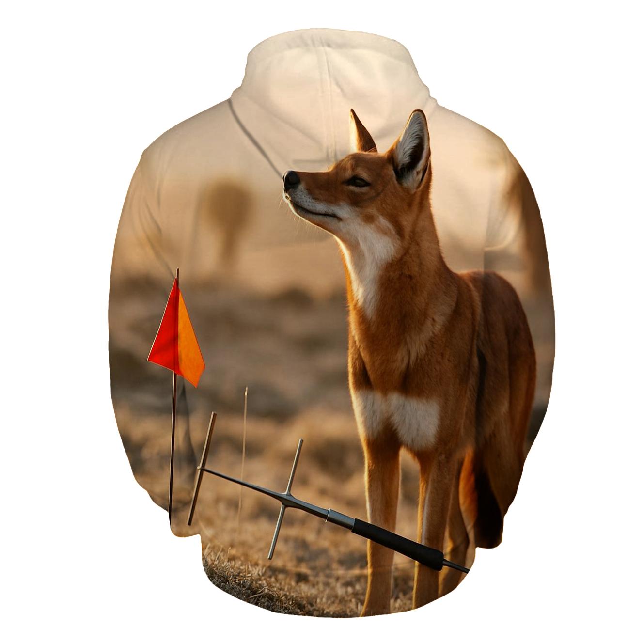 Ethiopian Wolf At The Afroalpine Research Line zip-up hoodies
