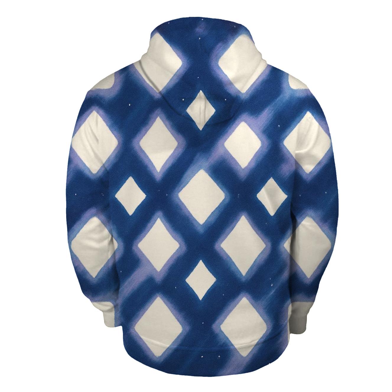 Itajime Lunar Grid With Comet Wash zip-up hoodies